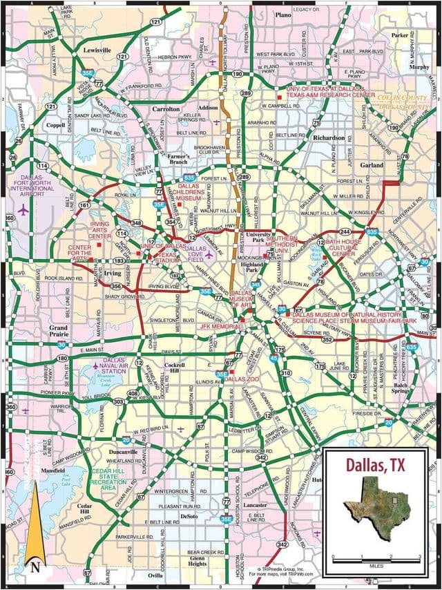 Mapa dróg w Dallas