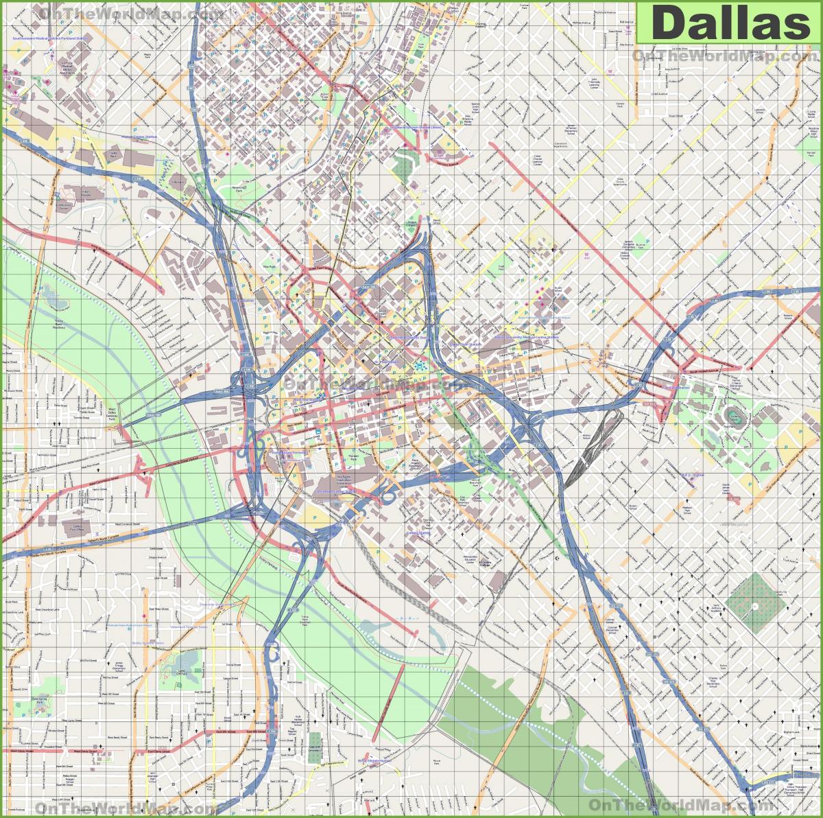 Mapa ulic Dallas